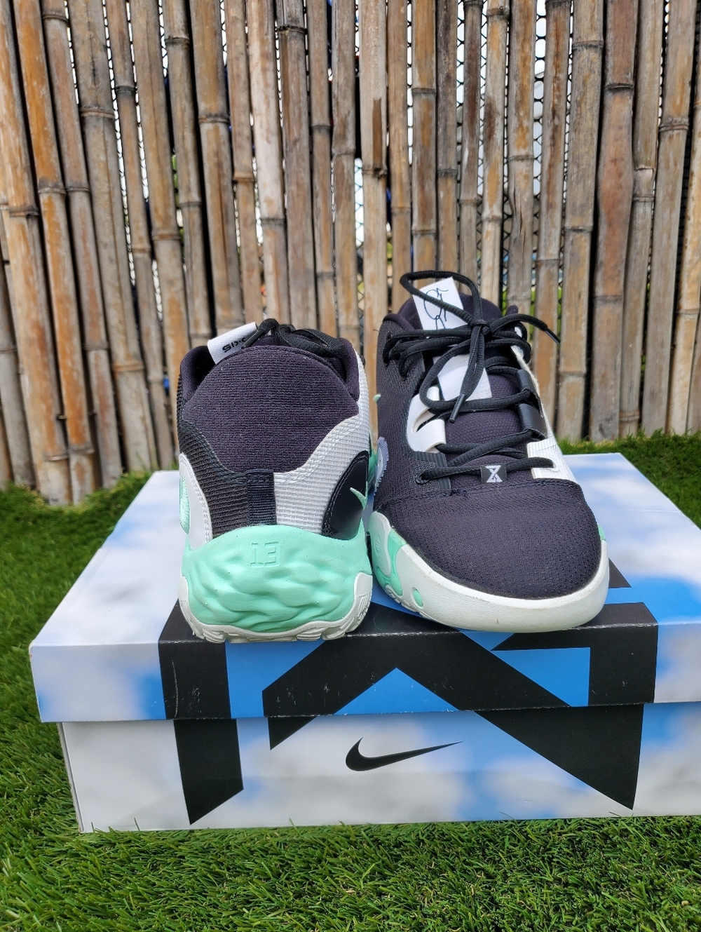 Nike PG 6 basketball shoes,Black Mint Green" - Picture 4 of 5